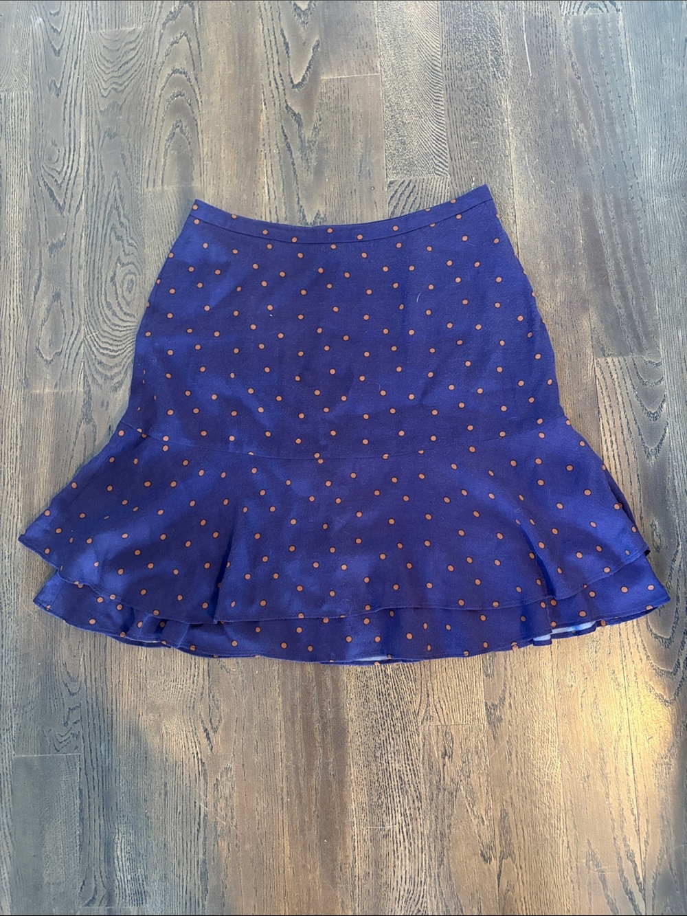 Womens Boden Indigo‎ Polka-Dot Tiered Ruffle Skirt